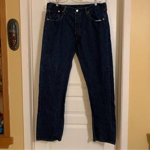 Levi’s 501 button fly dark denim jeans
